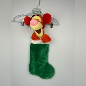 Disney Tigger from Winnie the Pooh 3D Plush Christmas Stocking Sparkly 22” Green
